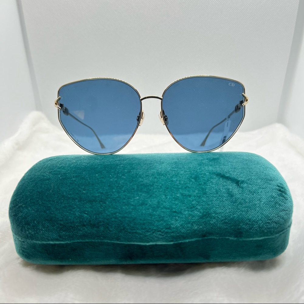 Dior New Authentic Unique Shape Blue Sunglasses